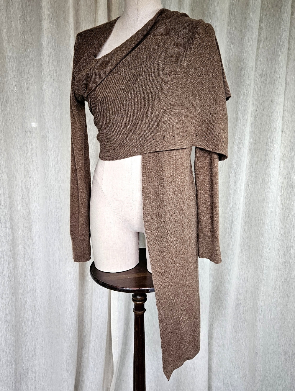 Athleta Brown 100% Cashmere Wool Long Cardigan Sweater Wrap Small